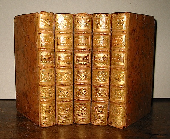 [Charles] Batteux Abbé Principes de la littérature: Tome premier (.... Tome cinquième) 1774 Paris Saillant & Nyon e Veuve Desaint